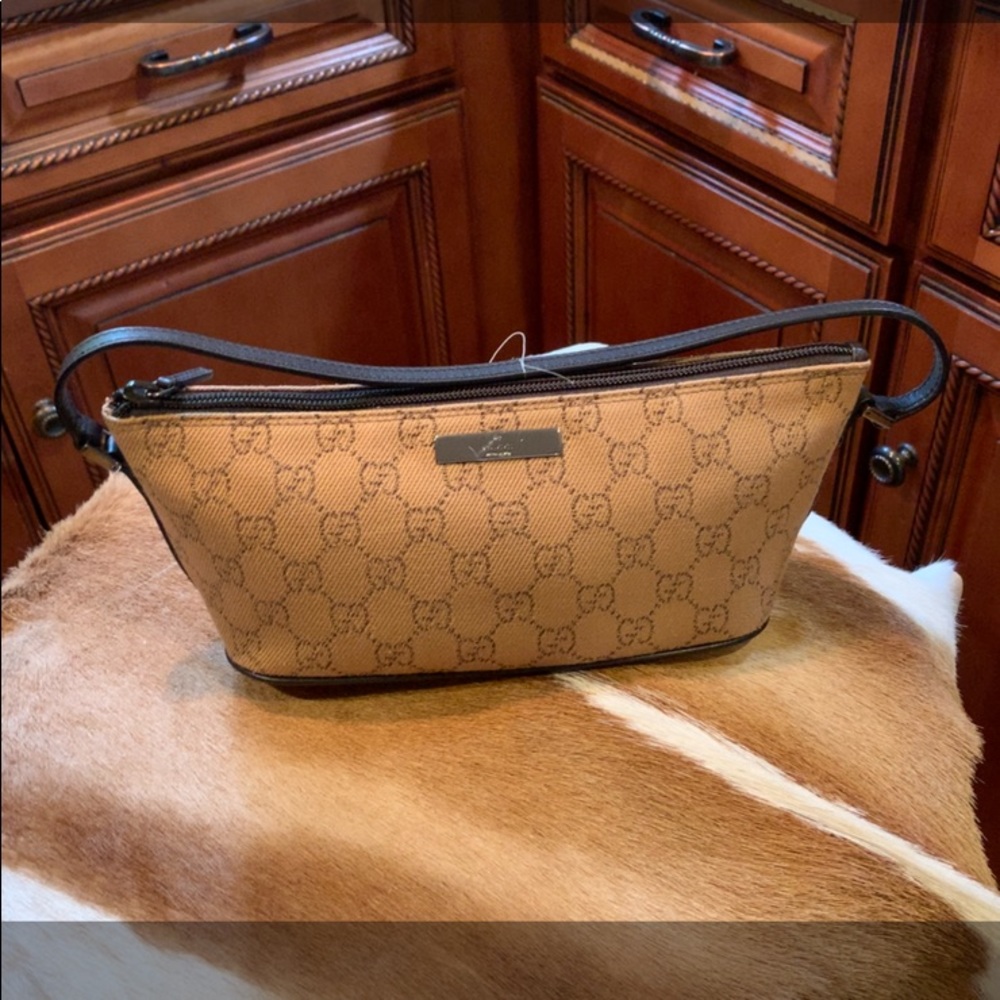 -❌SOLD❌✳️AUTH GUCCI ICONIC PRINT TAB POCHETTE EUC - Picture 9 of 14